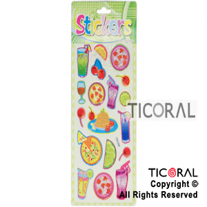 STICKER PIZZAS/TRAGOS C/GLITTER HS3537-3 x 12